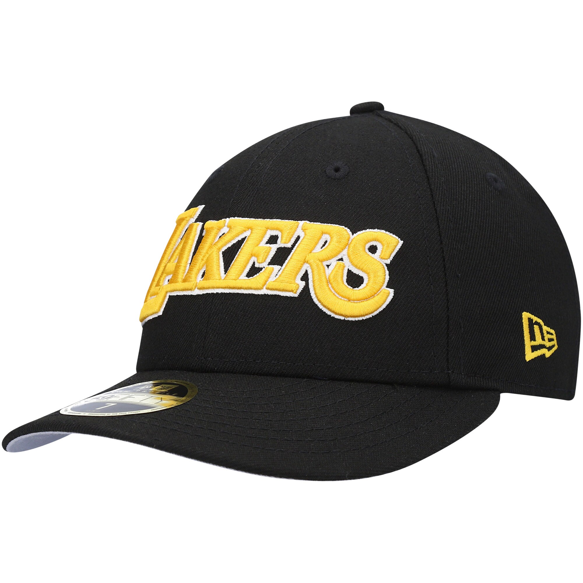 Official Los Angeles Lakers mens los angeles lakers new era black team low profile 59fifty fitted hat | Lakers Shop