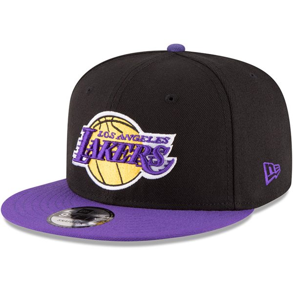 Official Los Angeles Lakers mens los angeles lakers new era blackpurple 2-tone 9fifty adjustable snapback hat | Lakers Shop