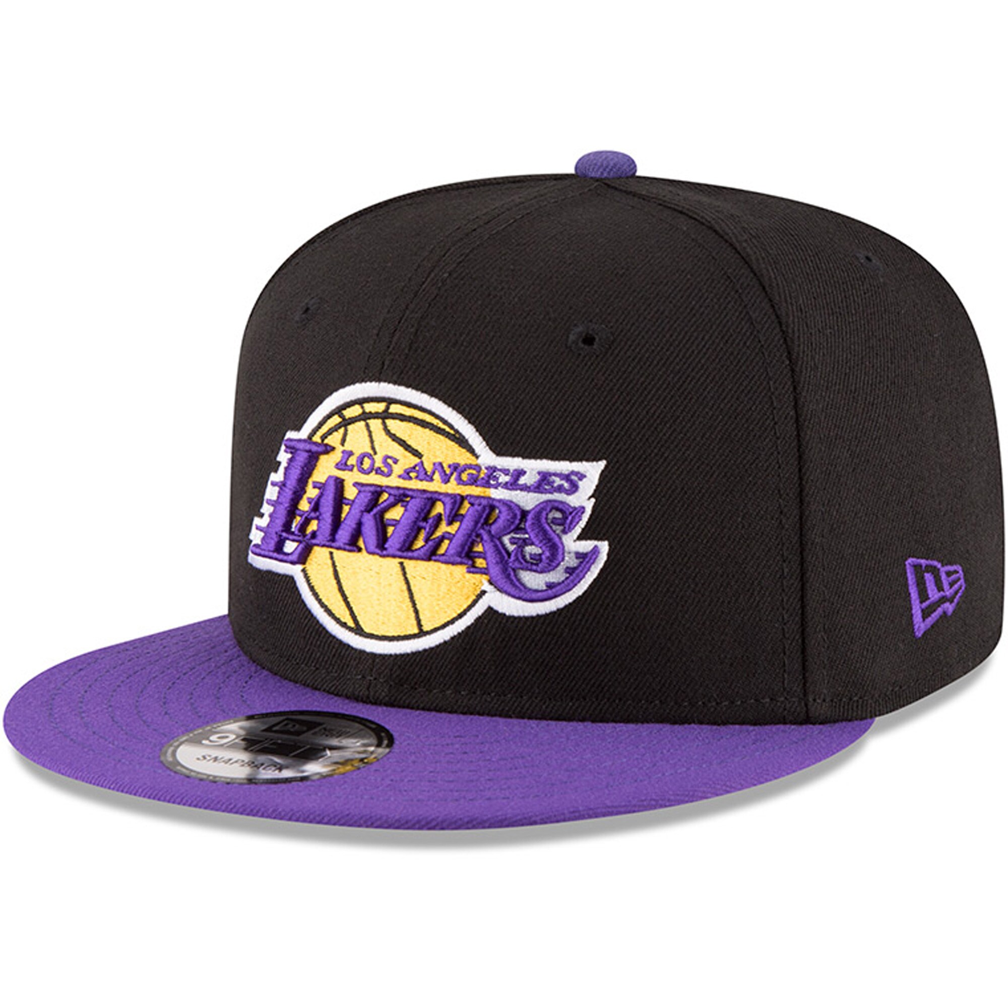 Official Los Angeles Lakers mens los angeles lakers new era blackpurple 2-tone 9fifty adjustable snapback hat | Lakers Shop