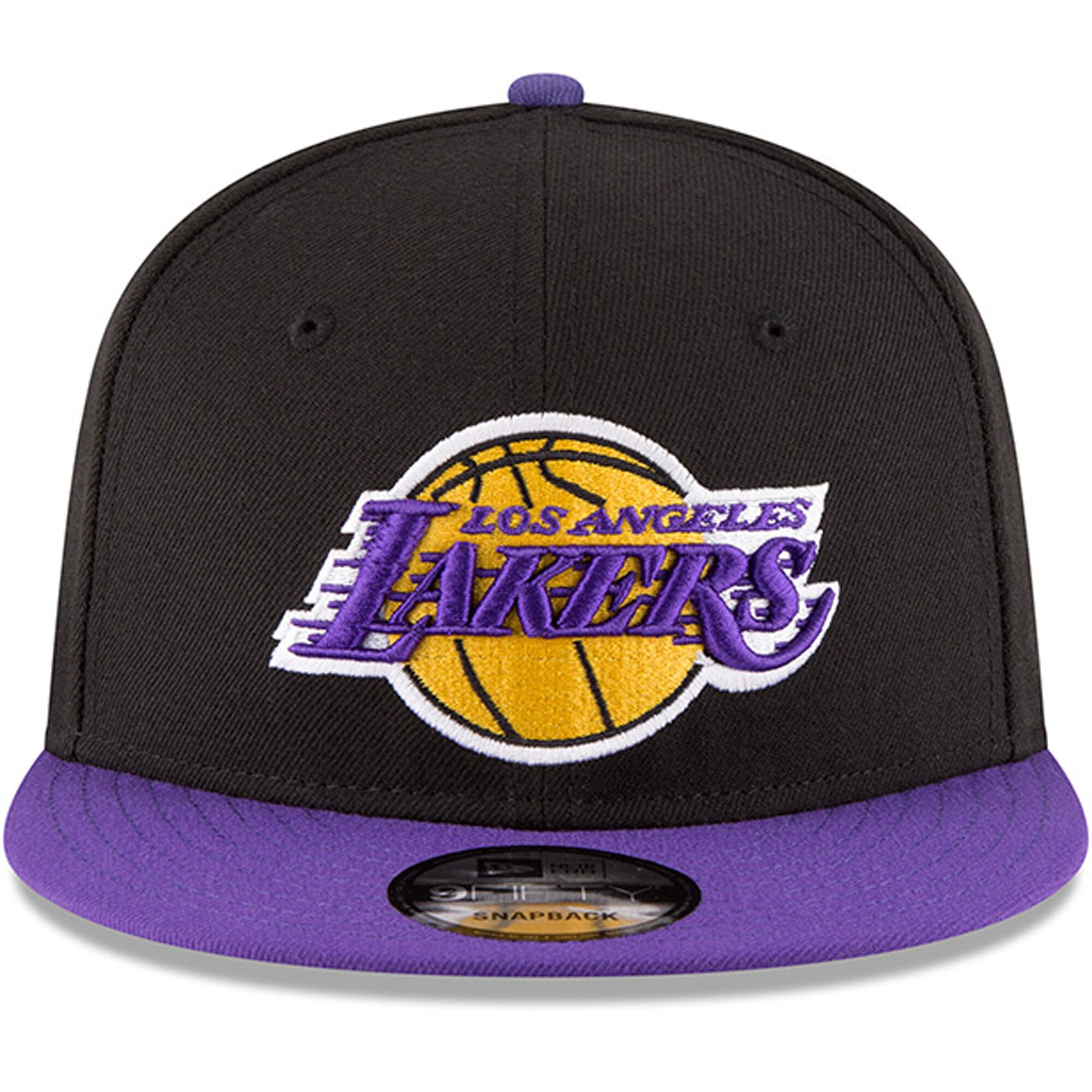 Official Los Angeles Lakers mens los angeles lakers new era blackpurple 2-tone 9fifty adjustable snapback hat | Lakers Shop
