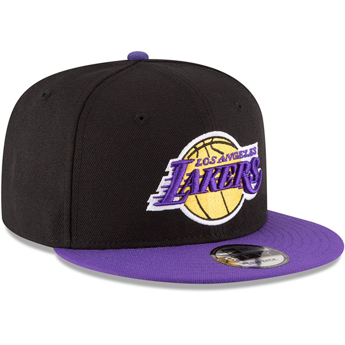Official Los Angeles Lakers mens los angeles lakers new era blackpurple 2-tone 9fifty adjustable snapback hat | Lakers Shop