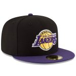 Official Los Angeles Lakers mens los angeles lakers new era blackpurple official team color 2tone 59fifty fitted hat | Lakers Shop