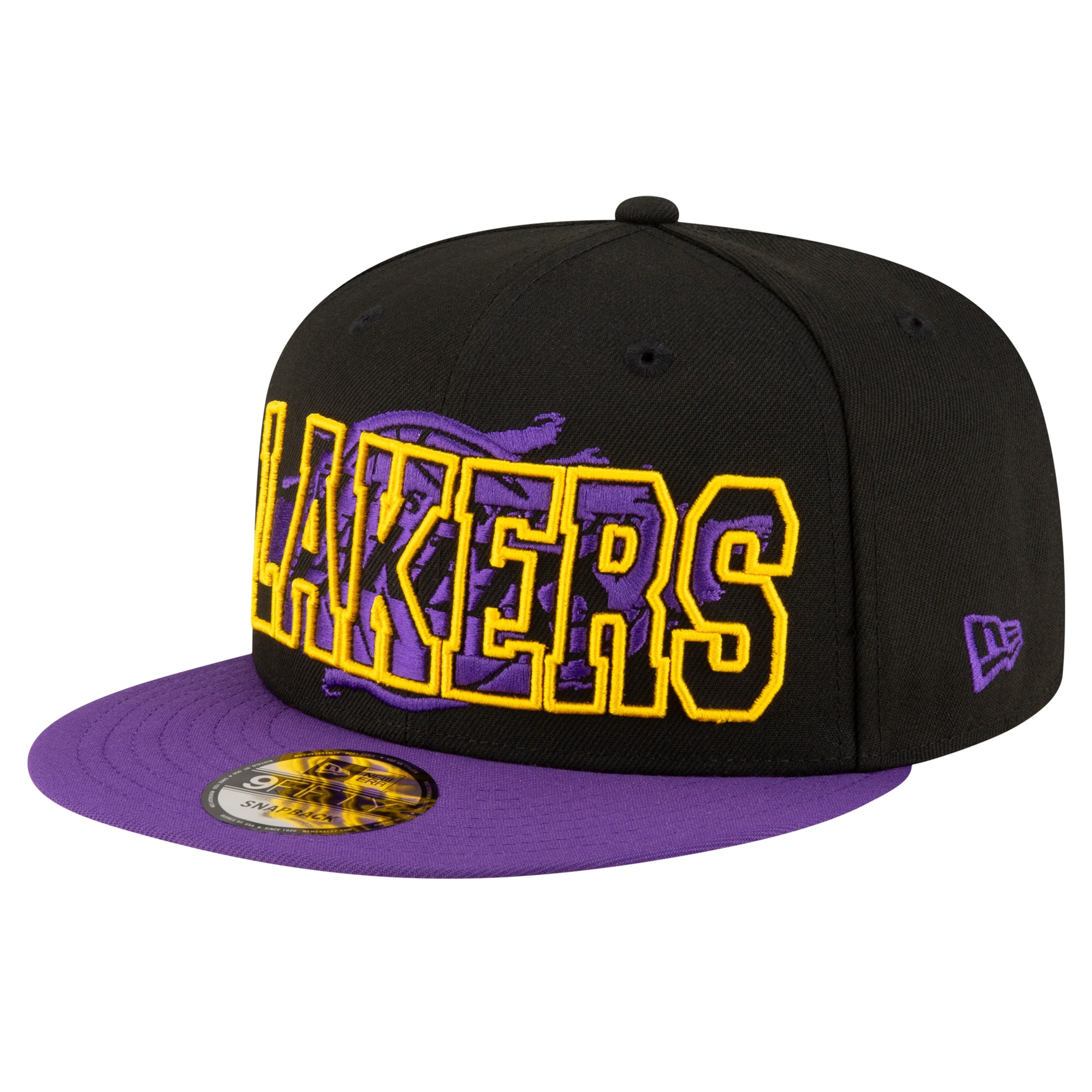 Official Los Angeles Lakers mens los angeles lakers new era blackpurple sport night splatter 2-tone 9fifty snapback hat | Lakers Shop