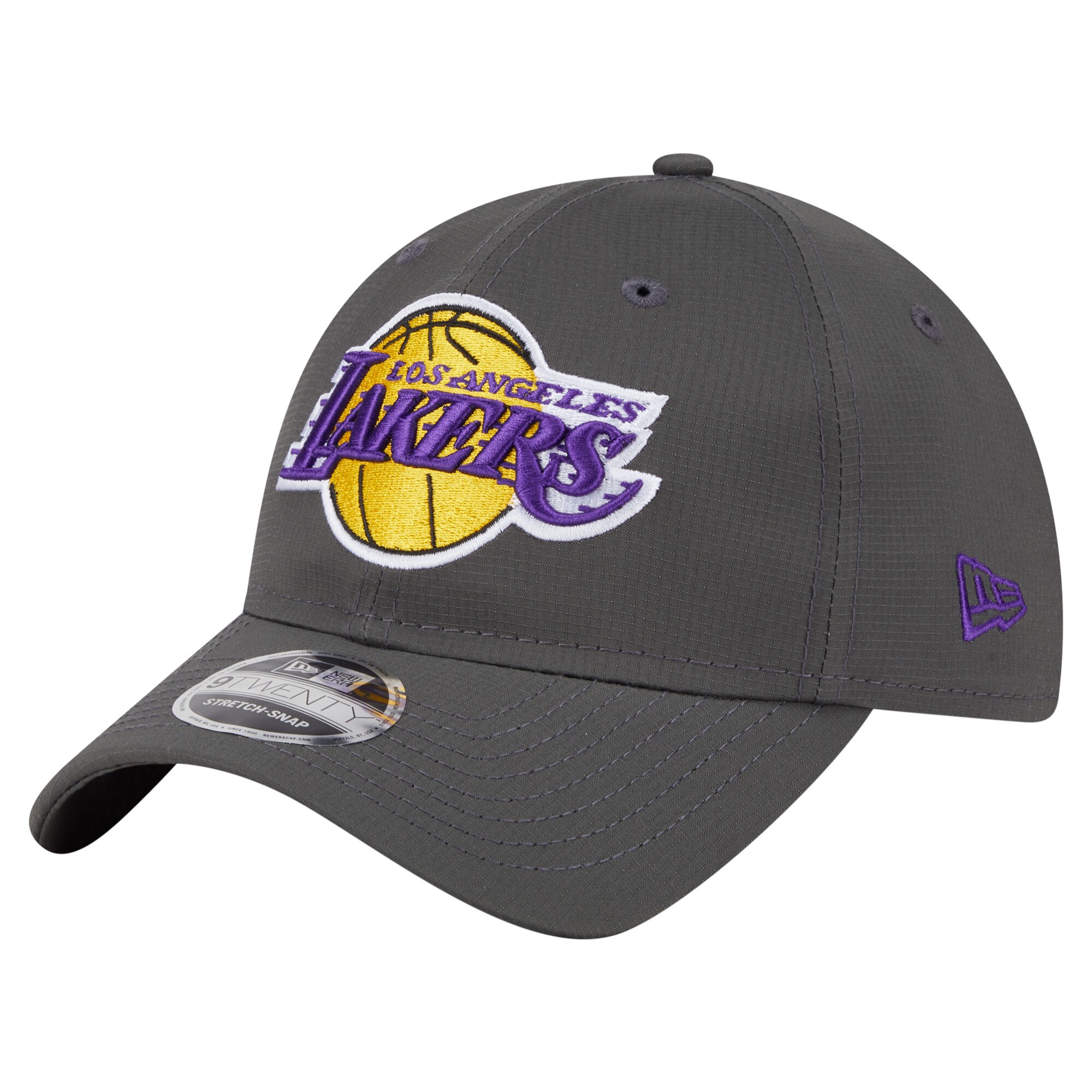 Official Los Angeles Lakers mens los angeles lakers new era charcoal active ripstop 9twenty adjustable hat | Lakers Shop