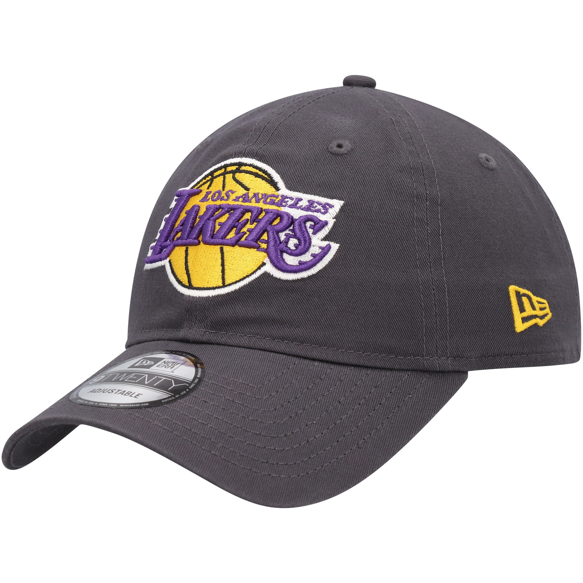 Official Los Angeles Lakers mens los angeles lakers new era charcoal team 2.0 9twenty adjustable hat | Lakers Shop