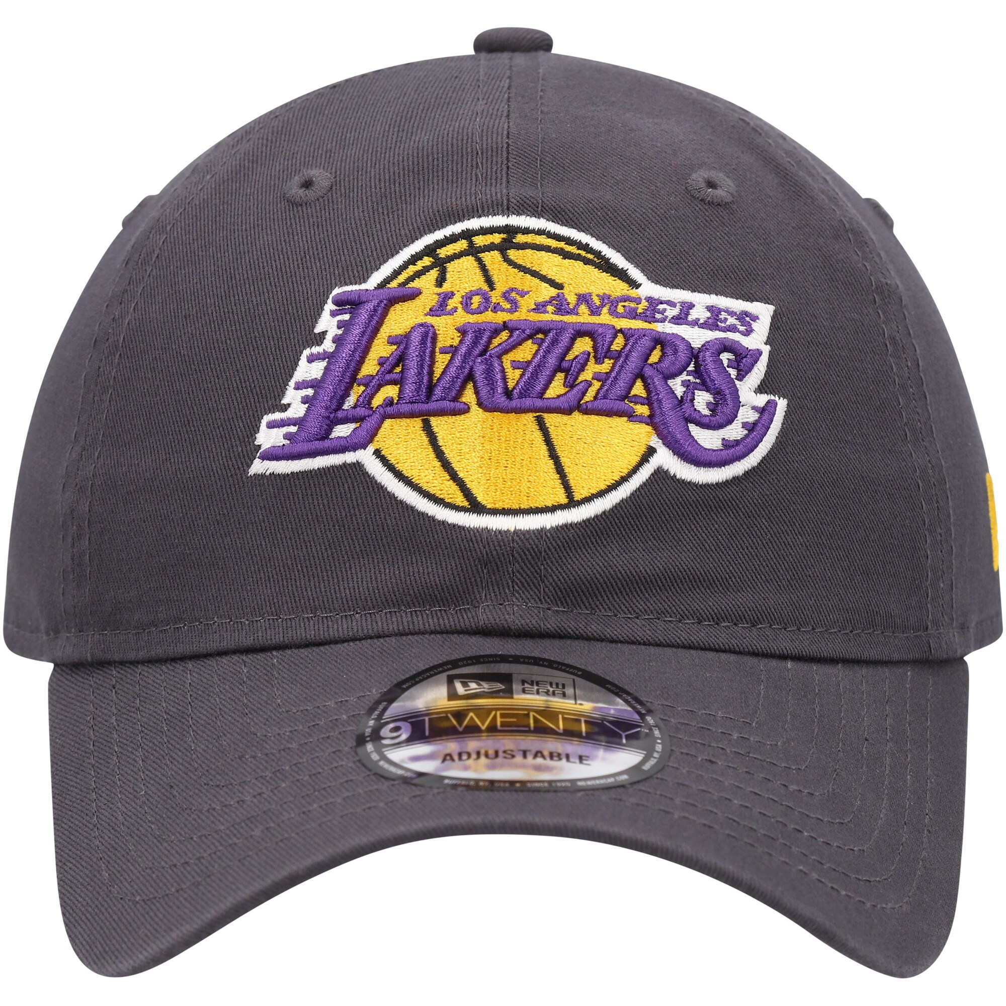 Official Los Angeles Lakers mens los angeles lakers new era charcoal team 2.0 9twenty adjustable hat | Lakers Shop