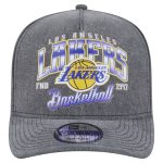 Official Los Angeles Lakers mens los angeles lakers new era charcoal throwback washed pre-curved 9fifty snapback hat | Lakers Shop
