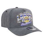 Official Los Angeles Lakers mens los angeles lakers new era charcoal throwback washed pre-curved 9fifty snapback hat | Lakers Shop