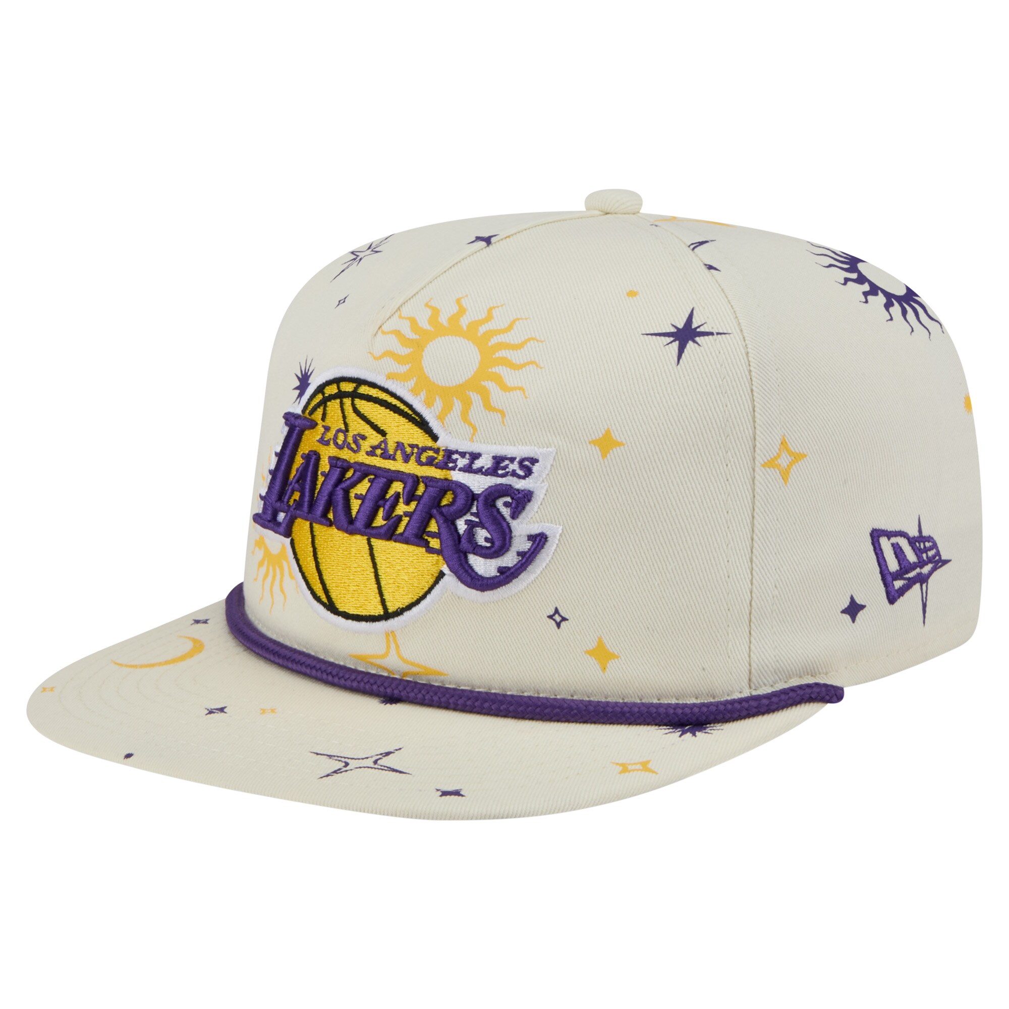 Official Los Angeles Lakers mens los angeles lakers new era cream lunar golfer snapback hat | Lakers Shop