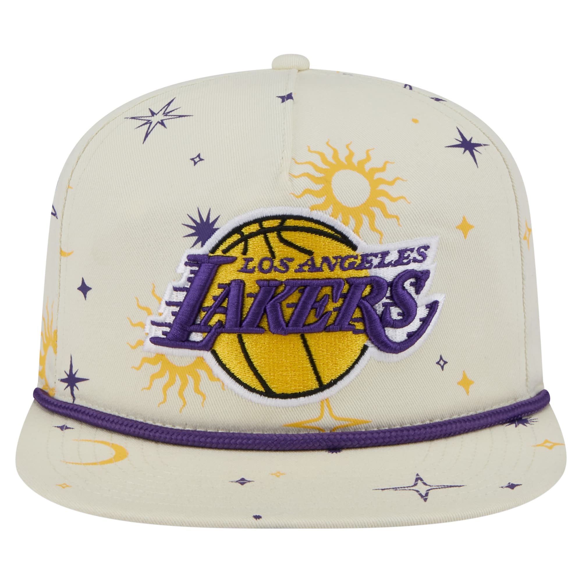 Official Los Angeles Lakers mens los angeles lakers new era cream lunar golfer snapback hat | Lakers Shop
