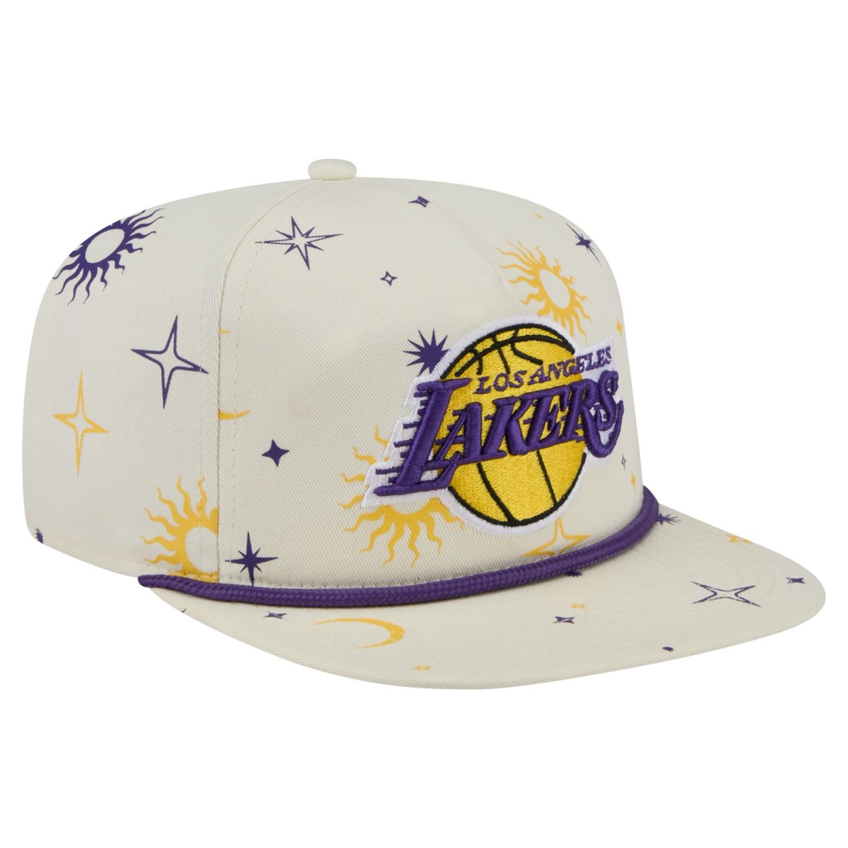 Official Los Angeles Lakers mens los angeles lakers new era cream lunar golfer snapback hat | Lakers Shop