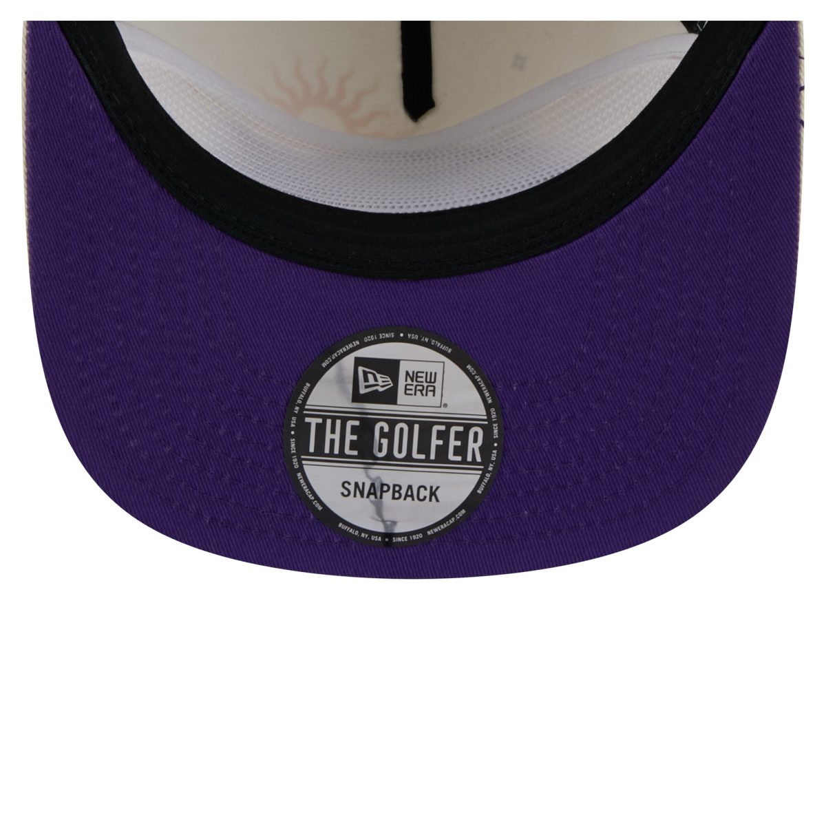 Official Los Angeles Lakers mens los angeles lakers new era cream lunar golfer snapback hat | Lakers Shop