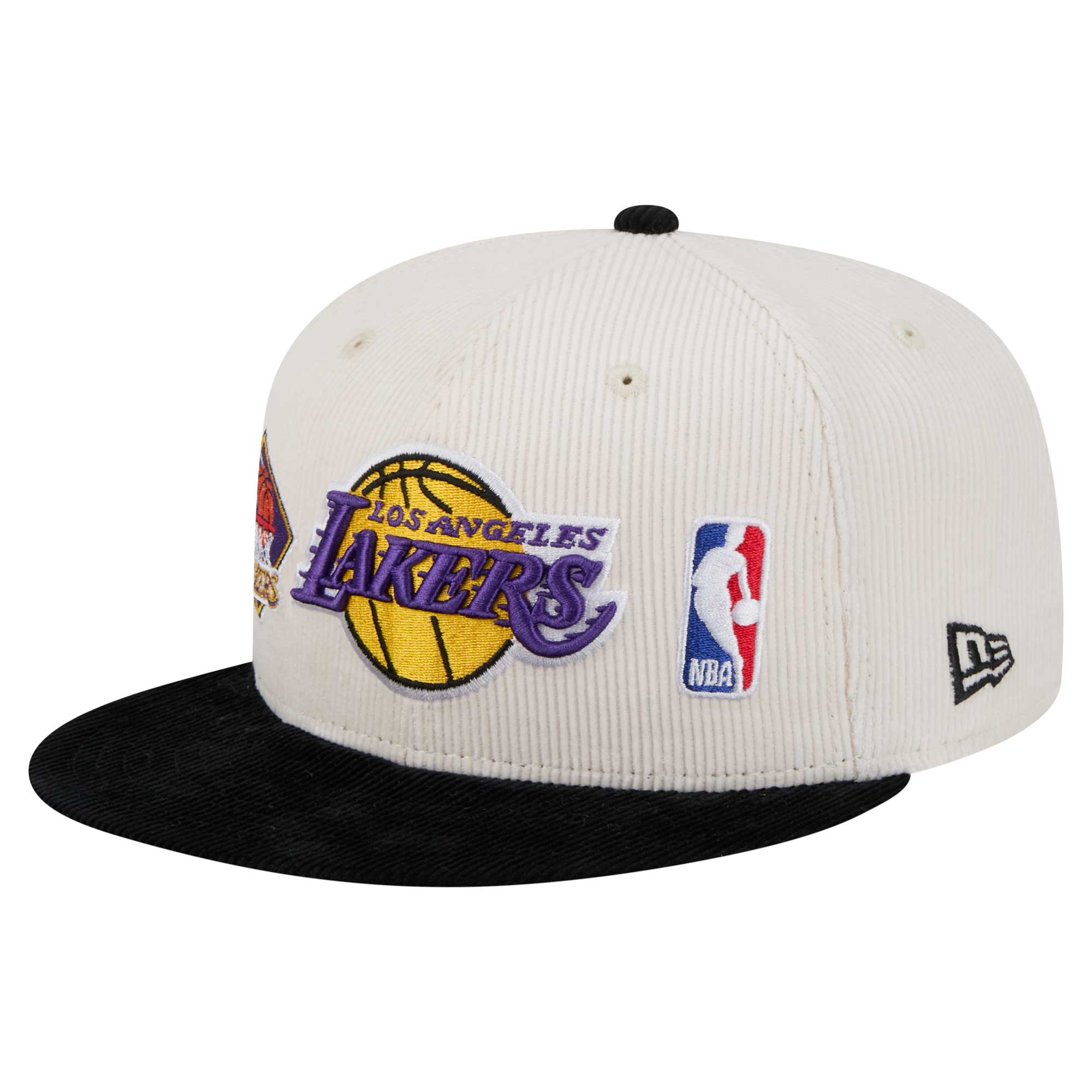 Official Los Angeles Lakers mens los angeles lakers new era cream two-tone 9fifty snapback hat | Lakers Shop