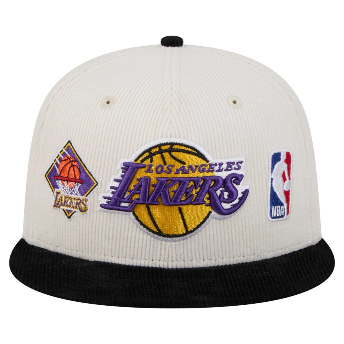 Official Los Angeles Lakers mens los angeles lakers new era cream two-tone 9fifty snapback hat | Lakers Shop
