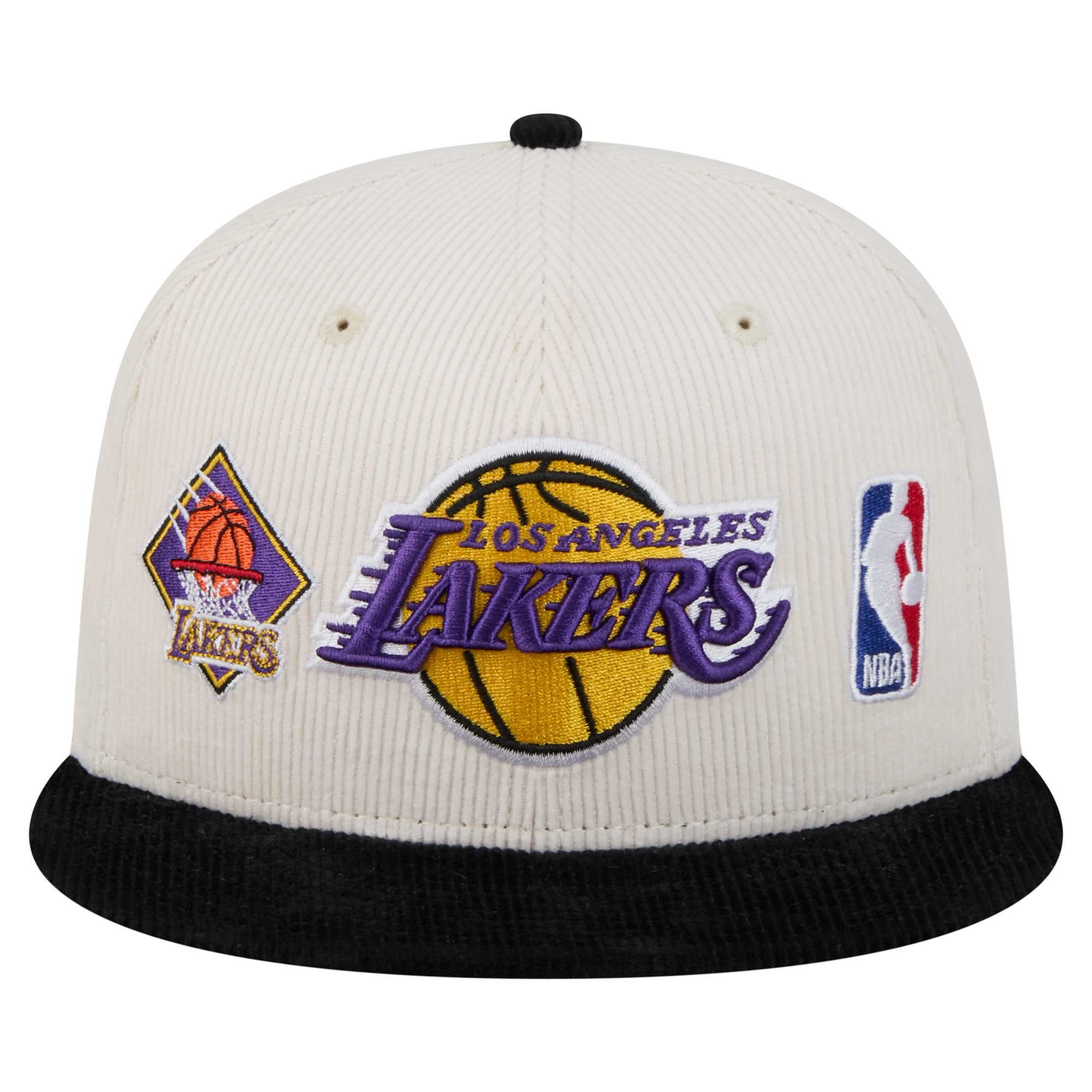 Official Los Angeles Lakers mens los angeles lakers new era cream two-tone 9fifty snapback hat | Lakers Shop