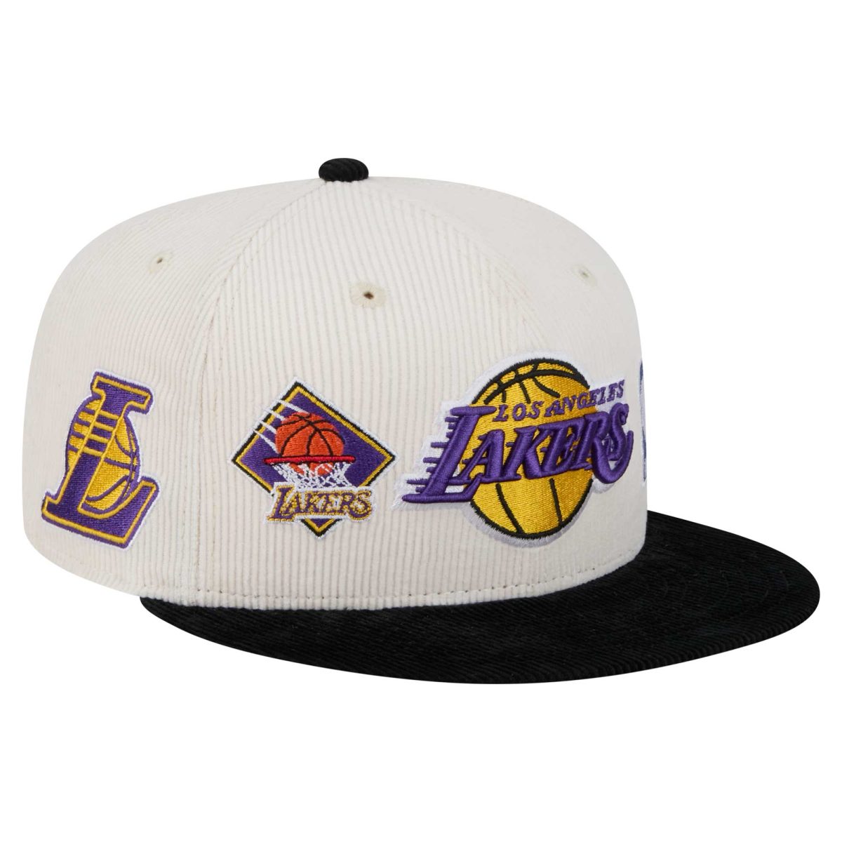 Official Los Angeles Lakers mens los angeles lakers new era cream two-tone 9fifty snapback hat | Lakers Shop