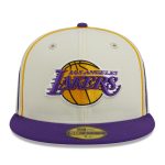 Official Los Angeles Lakers mens los angeles lakers new era creampurple piping 2-tone 59fifty fitted hat | Lakers Shop
