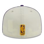 Official Los Angeles Lakers mens los angeles lakers new era creampurple piping 2-tone 59fifty fitted hat | Lakers Shop