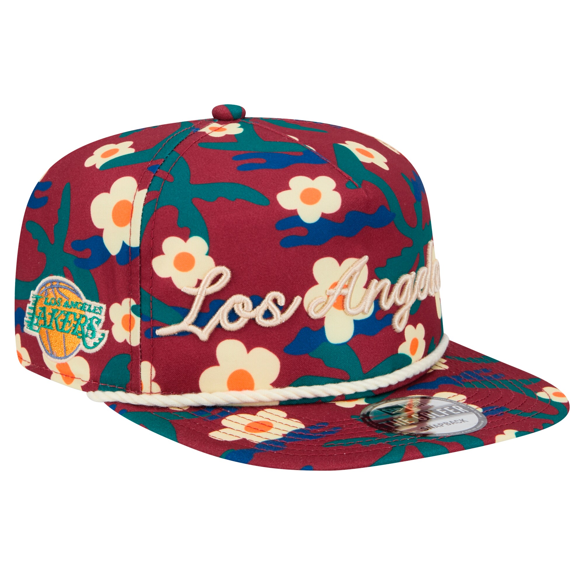 Official Los Angeles Lakers mens los angeles lakers new era crimson vacation floral golfer snapback hat | Lakers Shop