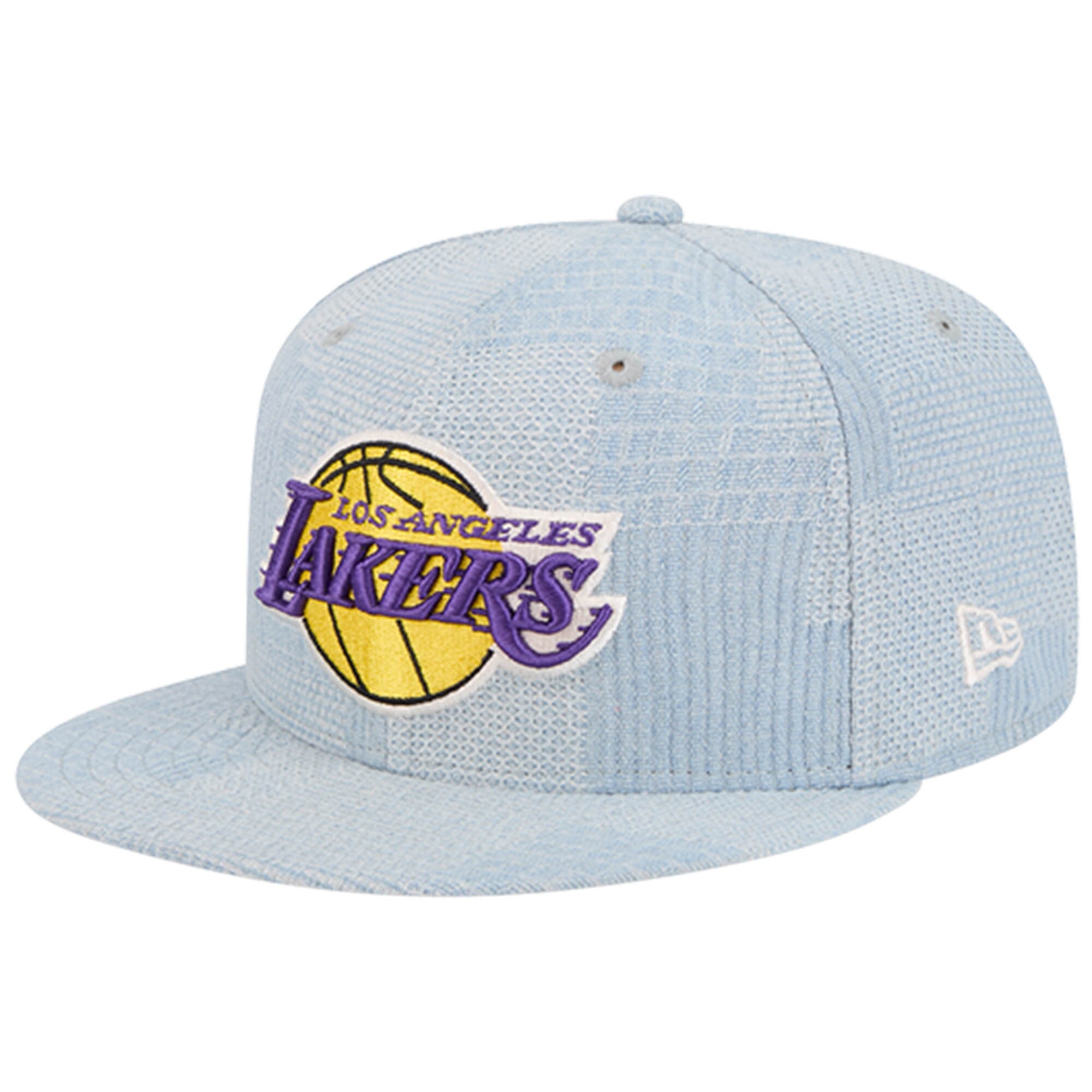 Official Los Angeles Lakers mens los angeles lakers new era denim injection denim patchwork 9fifty snapback hat | Lakers Shop