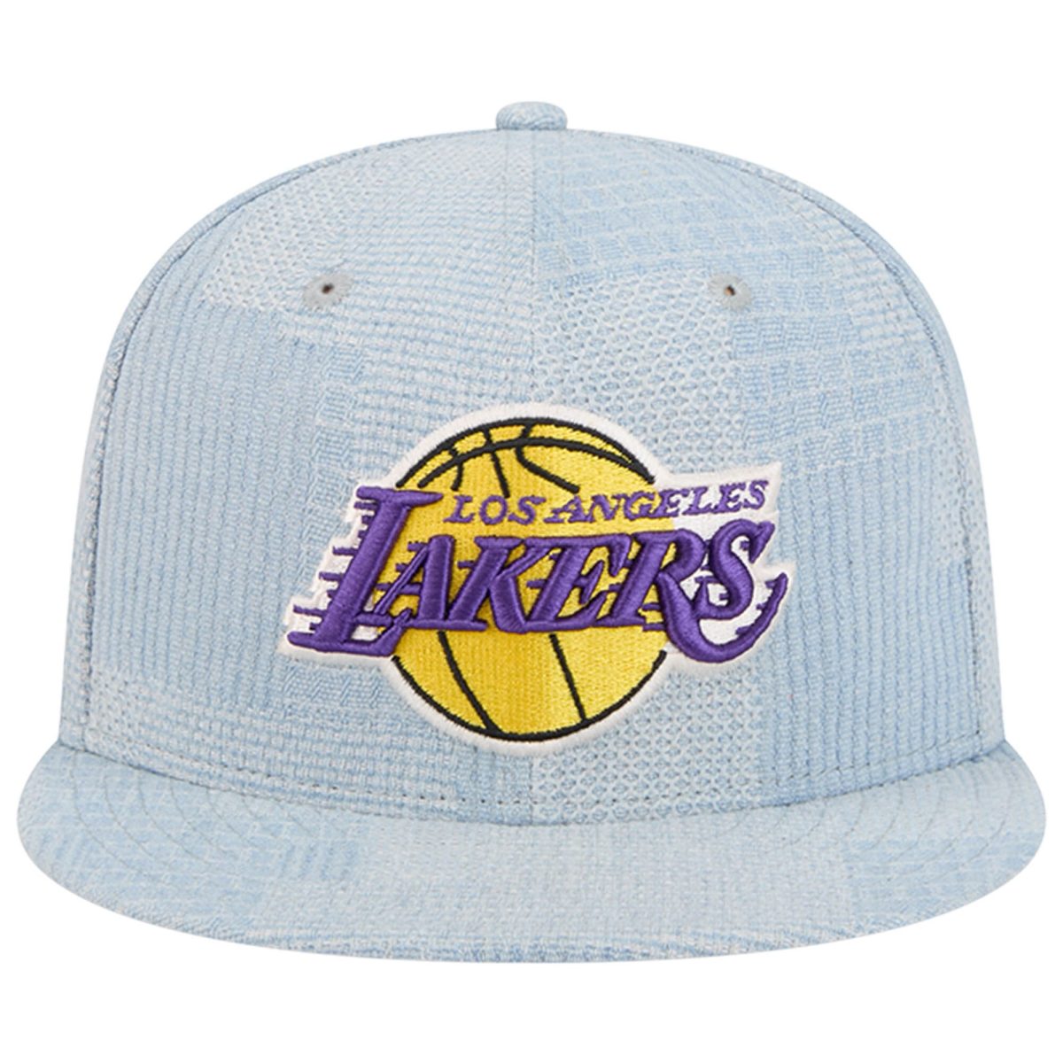 Official Los Angeles Lakers mens los angeles lakers new era denim injection denim patchwork 9fifty snapback hat | Lakers Shop