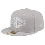 Official Los Angeles Lakers mens los angeles lakers new era gray color pack 59fifty fitted hat | Lakers Shop
