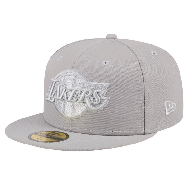 Official Los Angeles Lakers mens los angeles lakers new era gray color pack 59fifty fitted hat | Lakers Shop