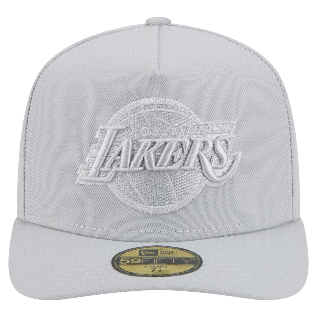 Official Los Angeles Lakers mens los angeles lakers new era gray colorpack a-frame pinch front 59fifty fitted hat | Lakers Shop