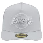Official Los Angeles Lakers mens los angeles lakers new era gray colorpack a-frame pinch front 59fifty fitted hat | Lakers Shop