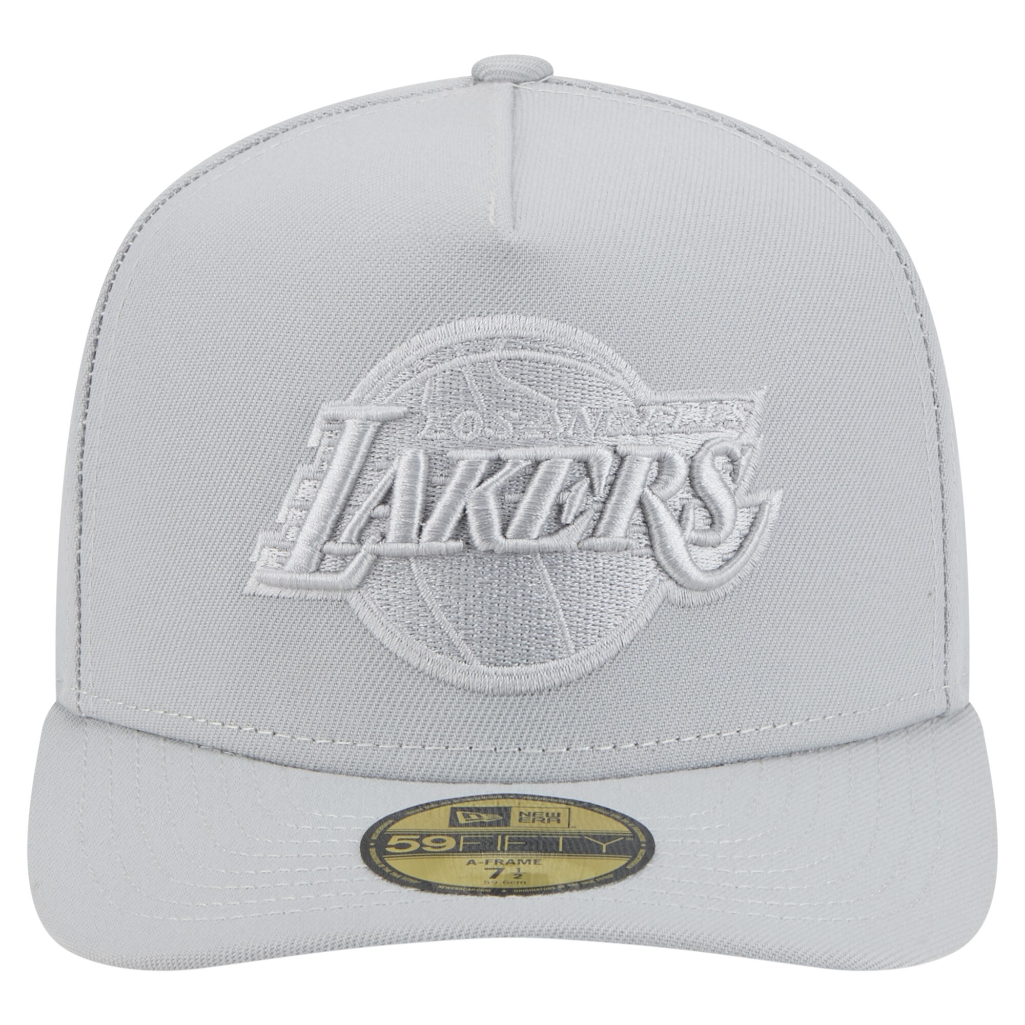 Official Los Angeles Lakers mens los angeles lakers new era gray colorpack a-frame pinch front 59fifty fitted hat | Lakers Shop