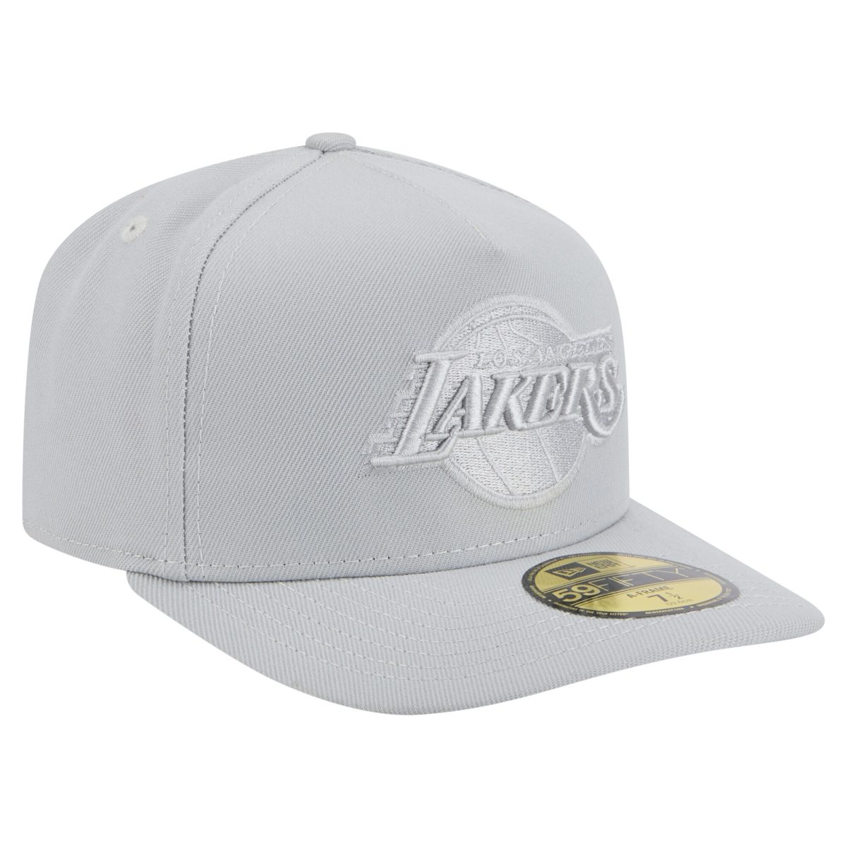 Official Los Angeles Lakers mens los angeles lakers new era gray colorpack a-frame pinch front 59fifty fitted hat | Lakers Shop