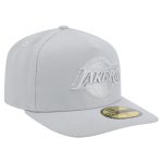 Official Los Angeles Lakers mens los angeles lakers new era gray colorpack a-frame pinch front 59fifty fitted hat | Lakers Shop