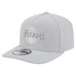 Official Los Angeles Lakers mens los angeles lakers new era gray colorpack a-frame pinch front 9fifty snapback hat | Lakers Shop