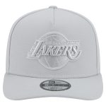 Official Los Angeles Lakers mens los angeles lakers new era gray colorpack a-frame pinch front 9fifty snapback hat | Lakers Shop