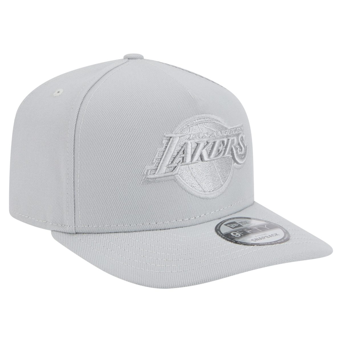 Official Los Angeles Lakers mens los angeles lakers new era gray colorpack a-frame pinch front 9fifty snapback hat | Lakers Shop