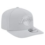 Official Los Angeles Lakers mens los angeles lakers new era gray colorpack a-frame pinch front 9fifty snapback hat | Lakers Shop