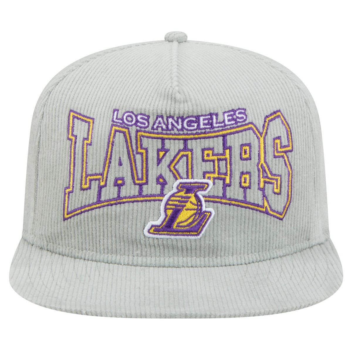 Official Los Angeles Lakers mens los angeles lakers new era gray throwback corduroy golfer snapback hat | Lakers Shop