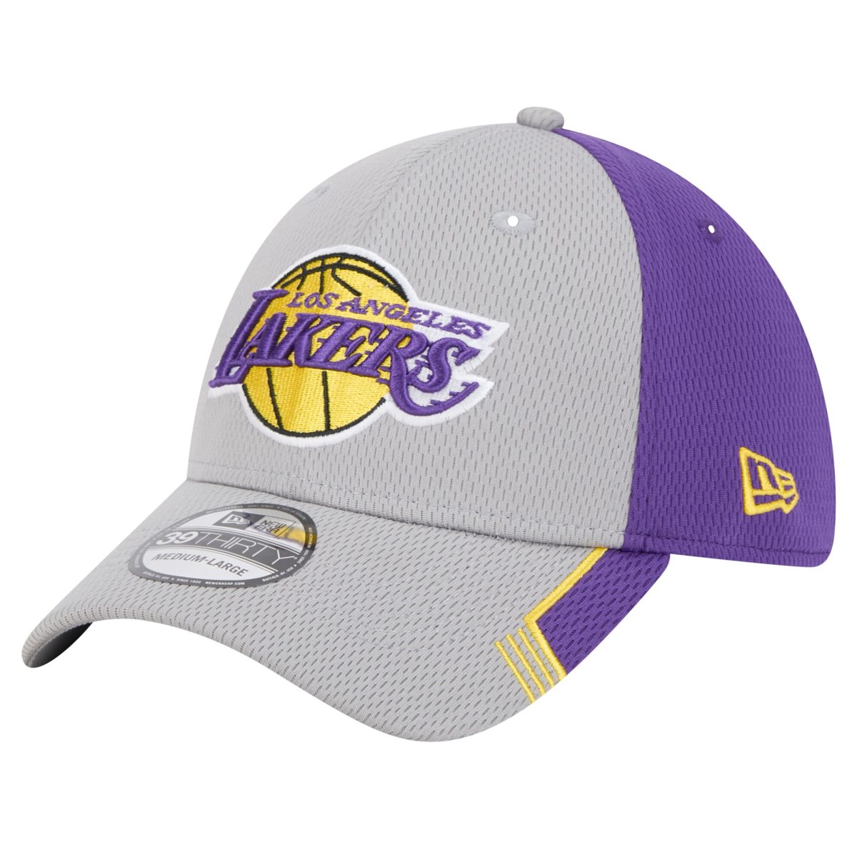 Official Los Angeles Lakers mens los angeles lakers new era graypurple active trim 39thirty flex hat | Lakers Shop