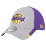 Official Los Angeles Lakers mens los angeles lakers new era graypurple active trim 39thirty flex hat | Lakers Shop