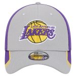 Official Los Angeles Lakers mens los angeles lakers new era graypurple active trim 39thirty flex hat | Lakers Shop