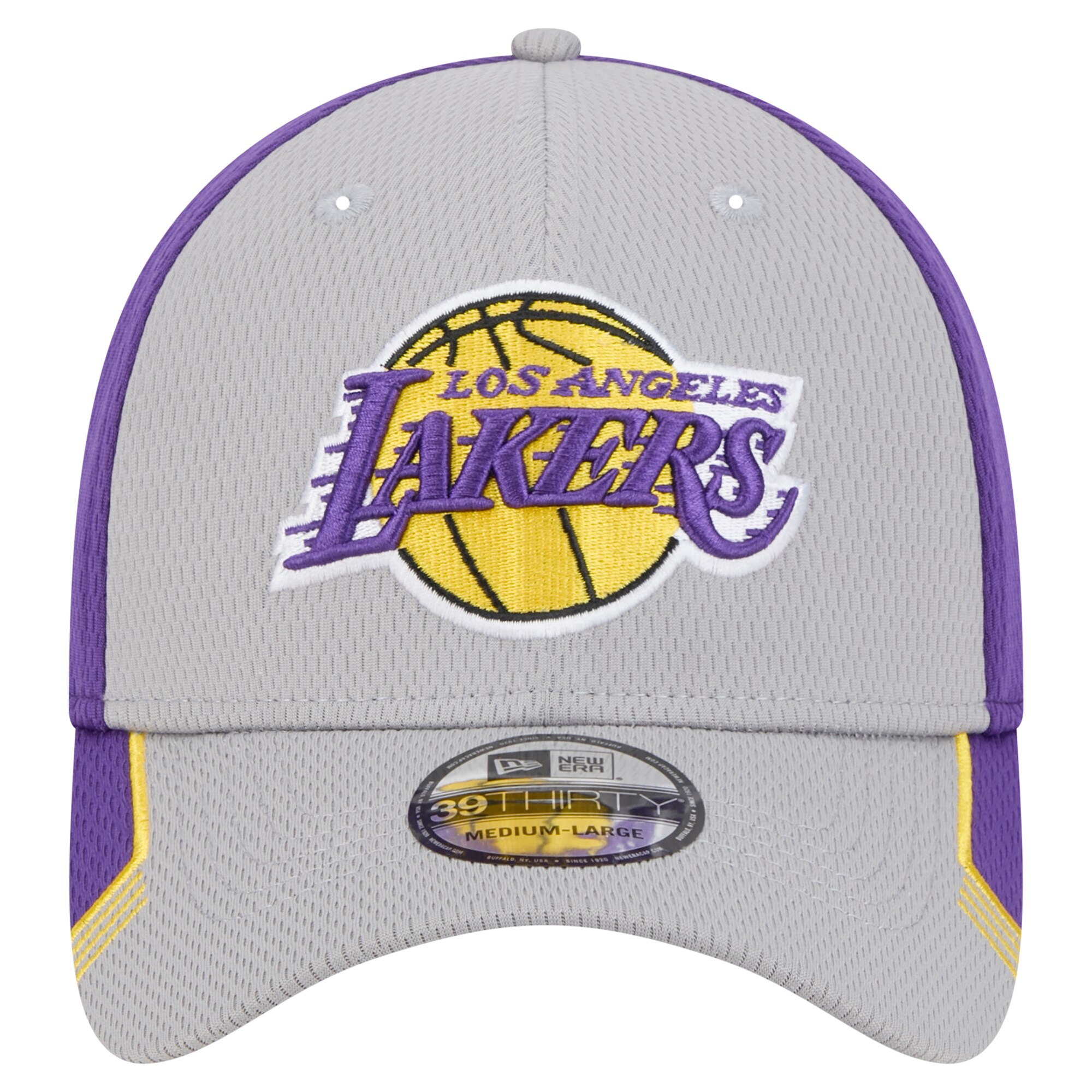 Official Los Angeles Lakers mens los angeles lakers new era graypurple active trim 39thirty flex hat | Lakers Shop
