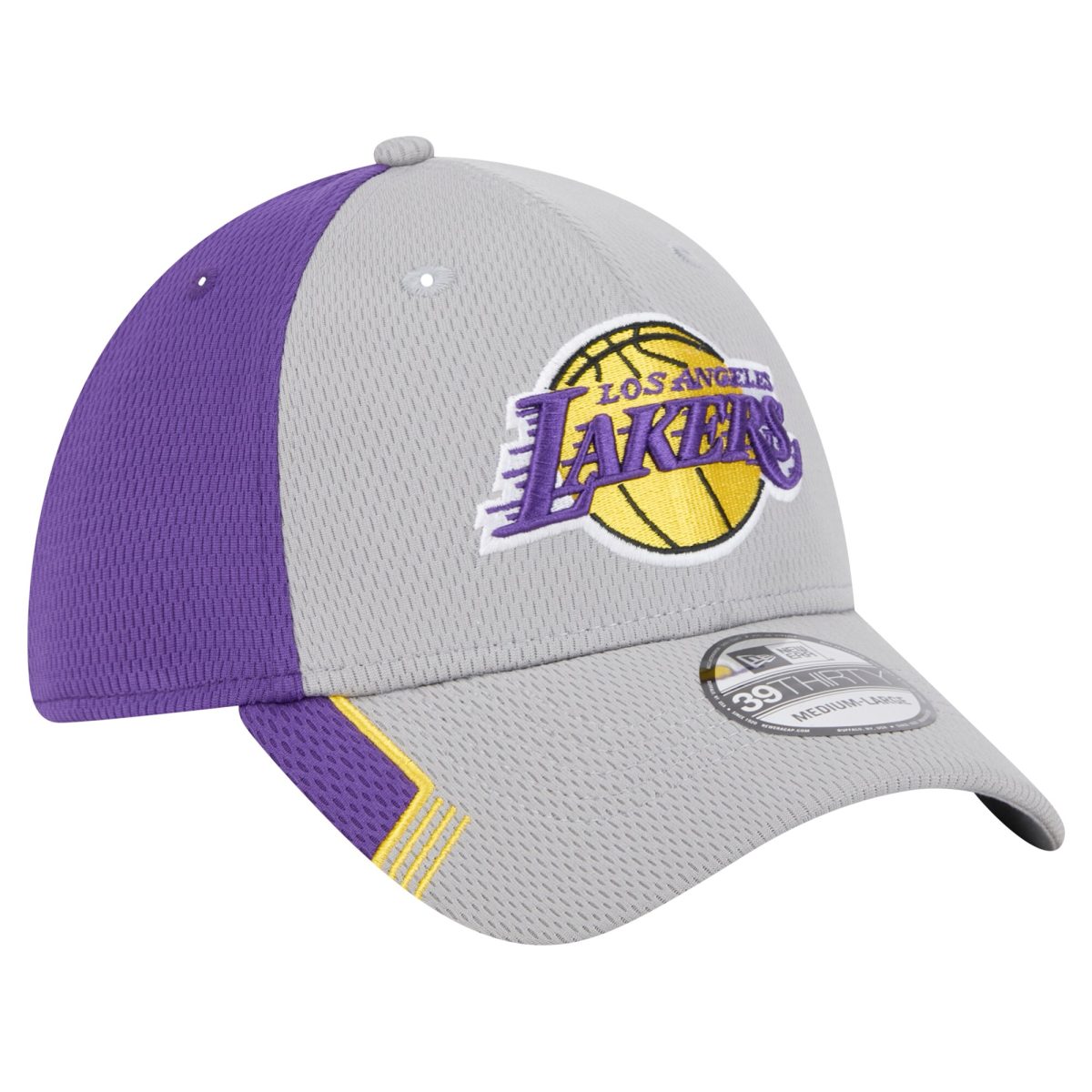 Official Los Angeles Lakers mens los angeles lakers new era graypurple active trim 39thirty flex hat | Lakers Shop
