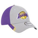 Official Los Angeles Lakers mens los angeles lakers new era graypurple active trim 39thirty flex hat | Lakers Shop