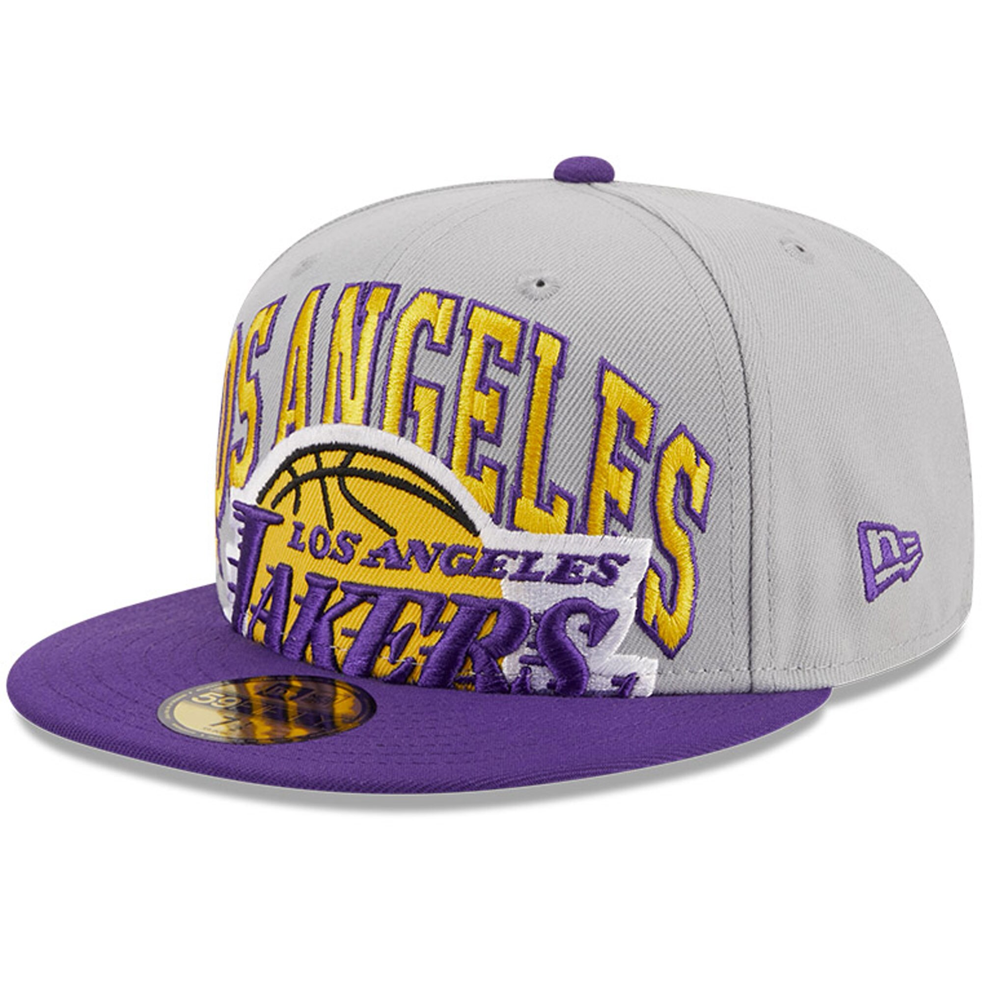 Official Los Angeles Lakers mens los angeles lakers new era graypurple tip-off two-tone 59fifty fitted hat | Lakers Shop