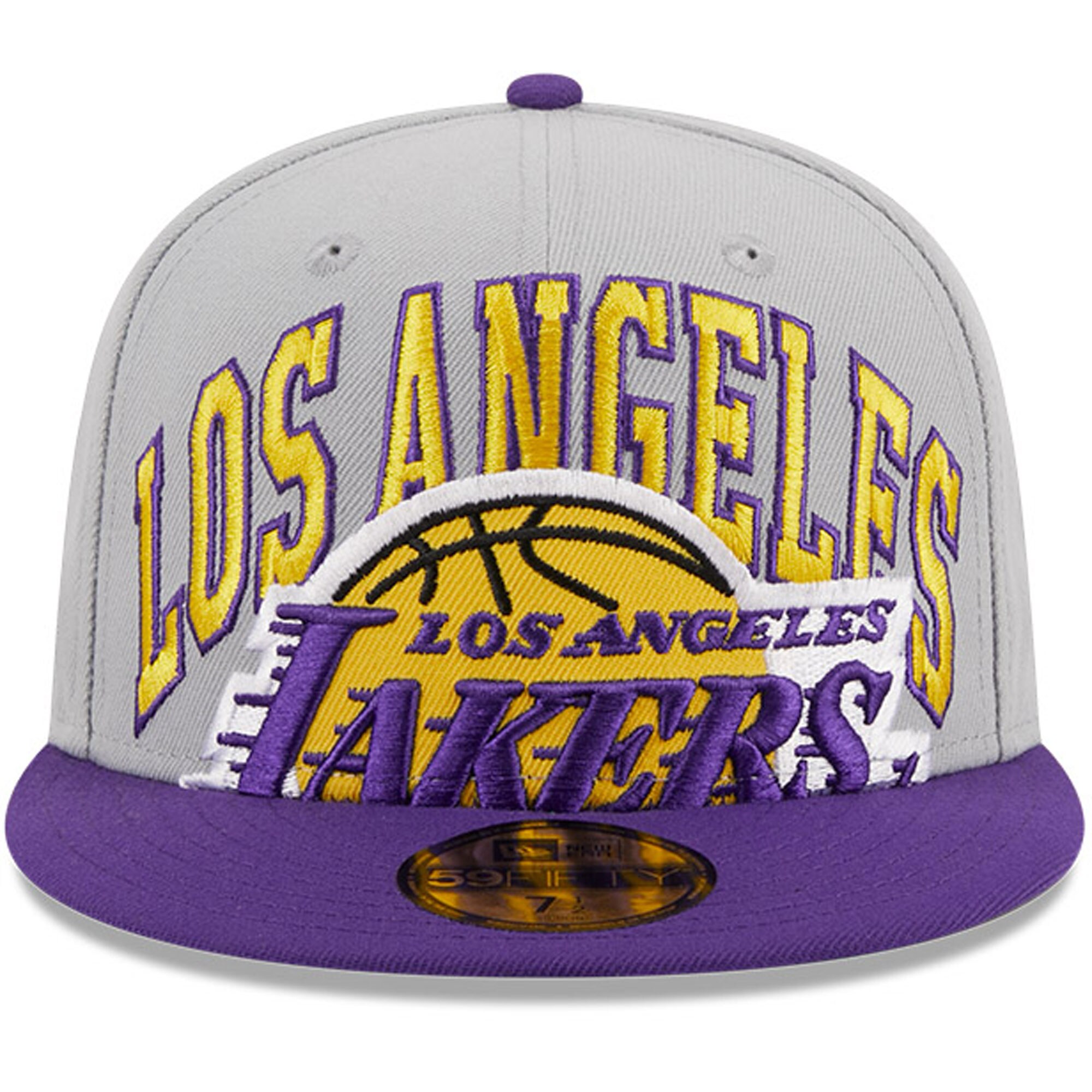 Official Los Angeles Lakers mens los angeles lakers new era graypurple tip-off two-tone 59fifty fitted hat | Lakers Shop