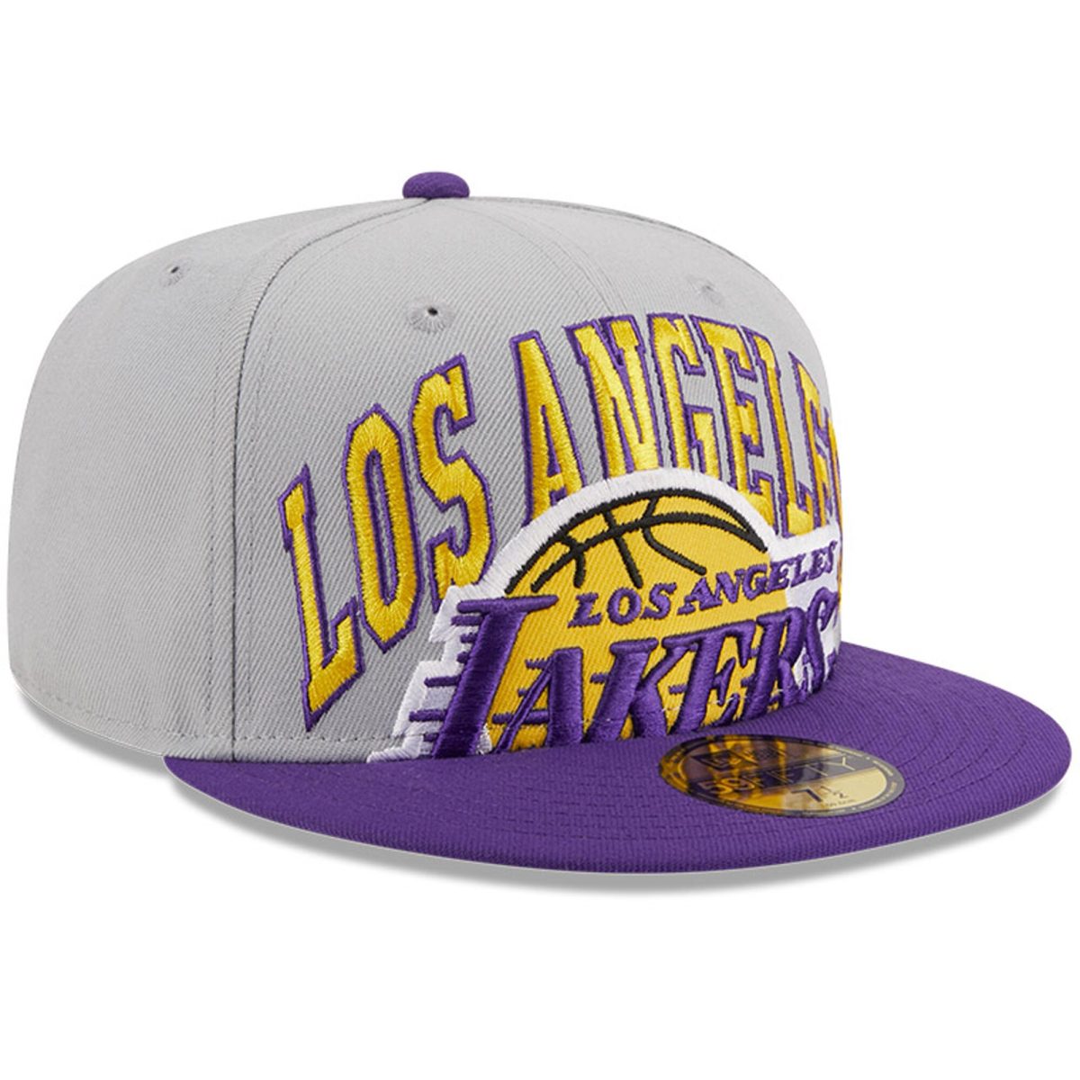 Official Los Angeles Lakers mens los angeles lakers new era graypurple tip-off two-tone 59fifty fitted hat | Lakers Shop