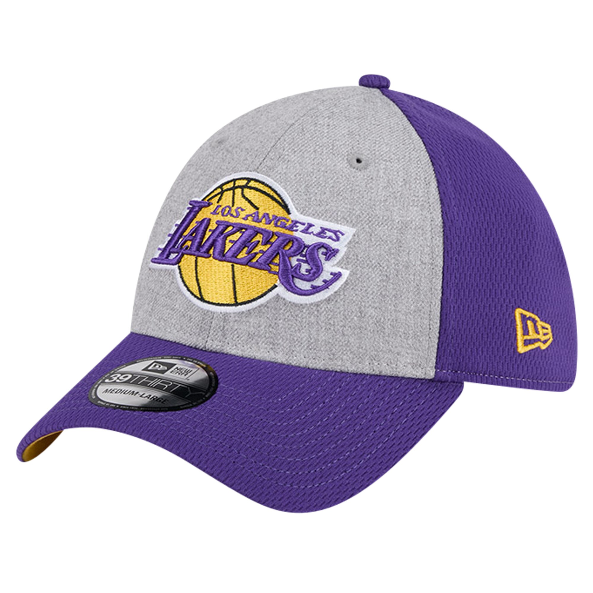 Official Los Angeles Lakers mens los angeles lakers new era heather graypurple two-tone 39thirty flex hat | Lakers Shop