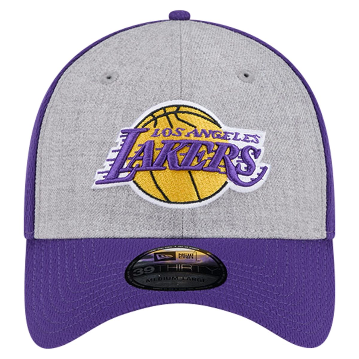 Official Los Angeles Lakers mens los angeles lakers new era heather graypurple two-tone 39thirty flex hat | Lakers Shop