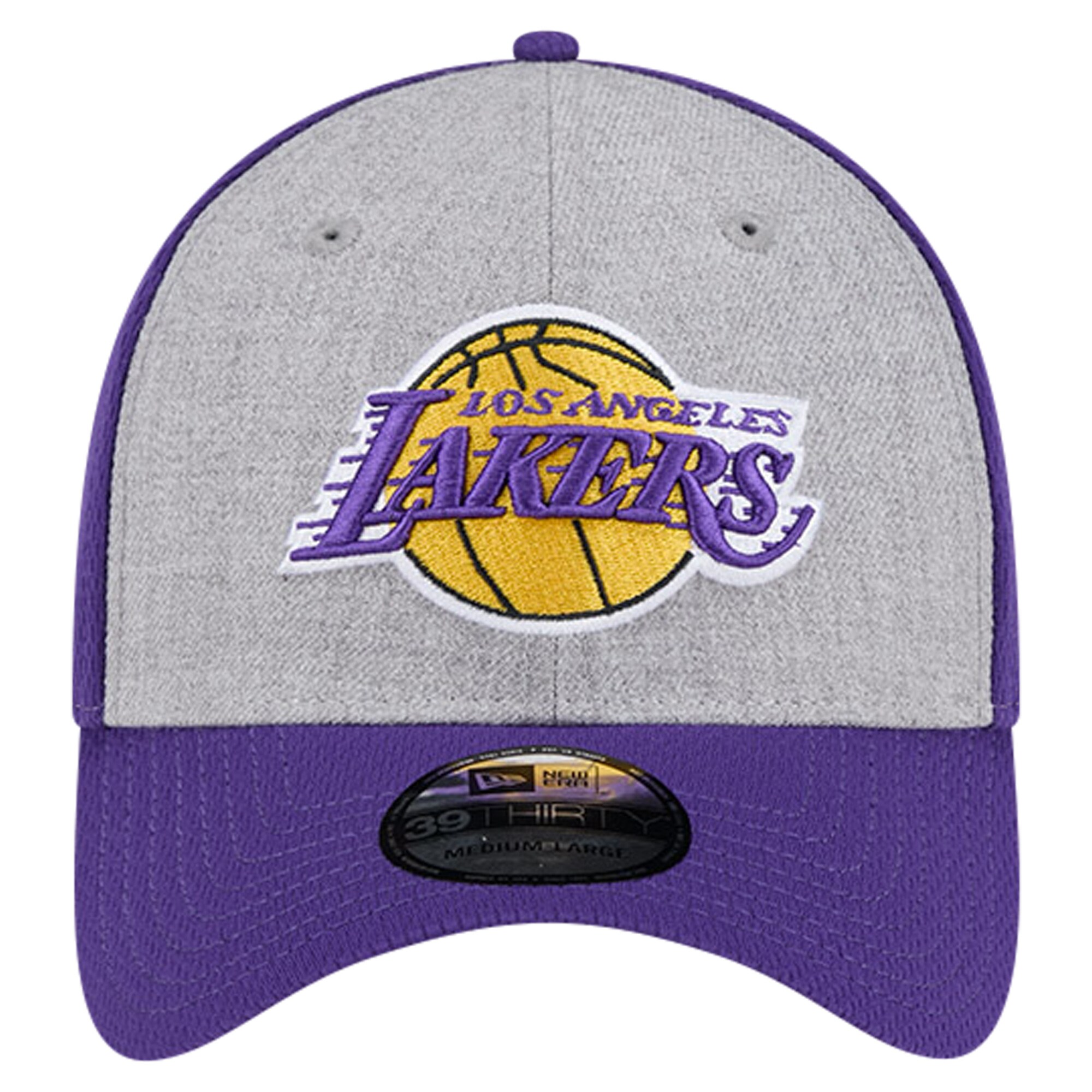 Official Los Angeles Lakers mens los angeles lakers new era heather graypurple two-tone 39thirty flex hat | Lakers Shop