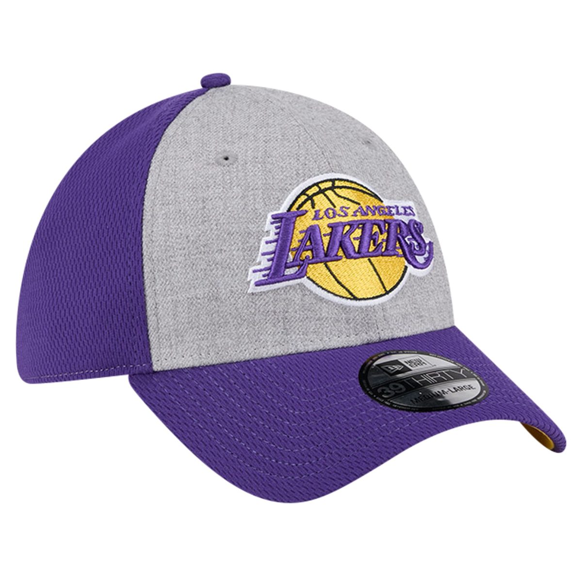 Official Los Angeles Lakers mens los angeles lakers new era heather graypurple two-tone 39thirty flex hat | Lakers Shop